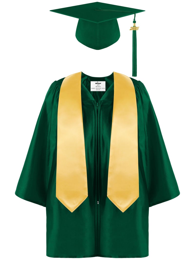 SOMSOC 4 Pieces Kindergarten Graduation Gown Grad Cap Set for Kids Preschool Nursery Graduation Stole Gown with 2025 Tassel - Image 1